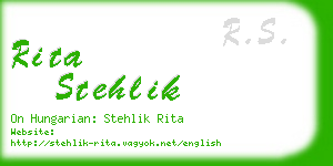 rita stehlik business card